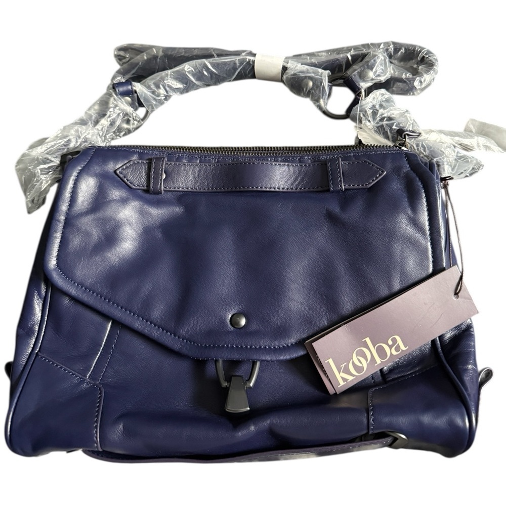 NWTS Kooba Leather Alexa,  Navy Crossbody Bag, Gunmetal Hardware. - Picture 4 of 8